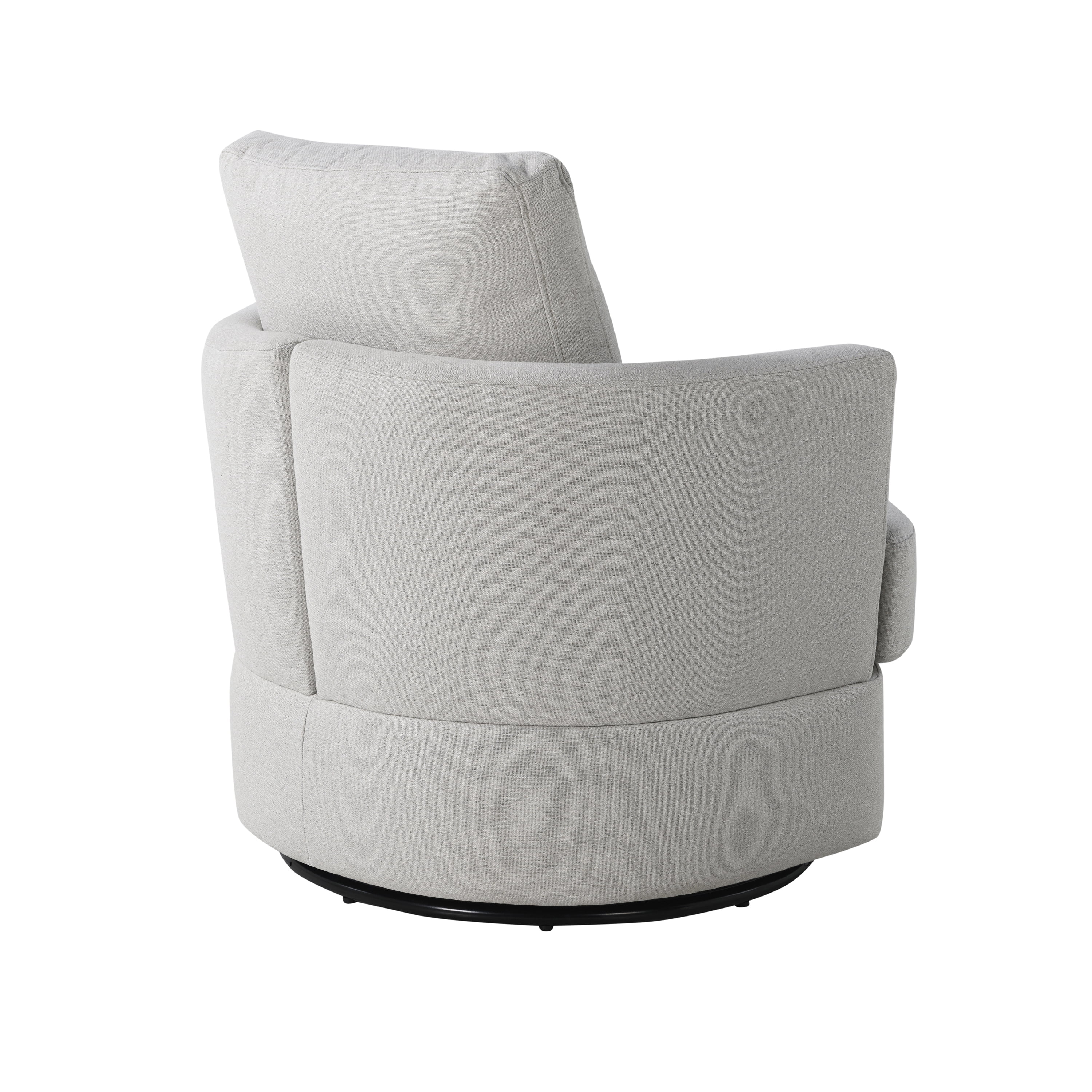 Studio Living Everest Modern Swivel Accent Chair, Ivory Fabric