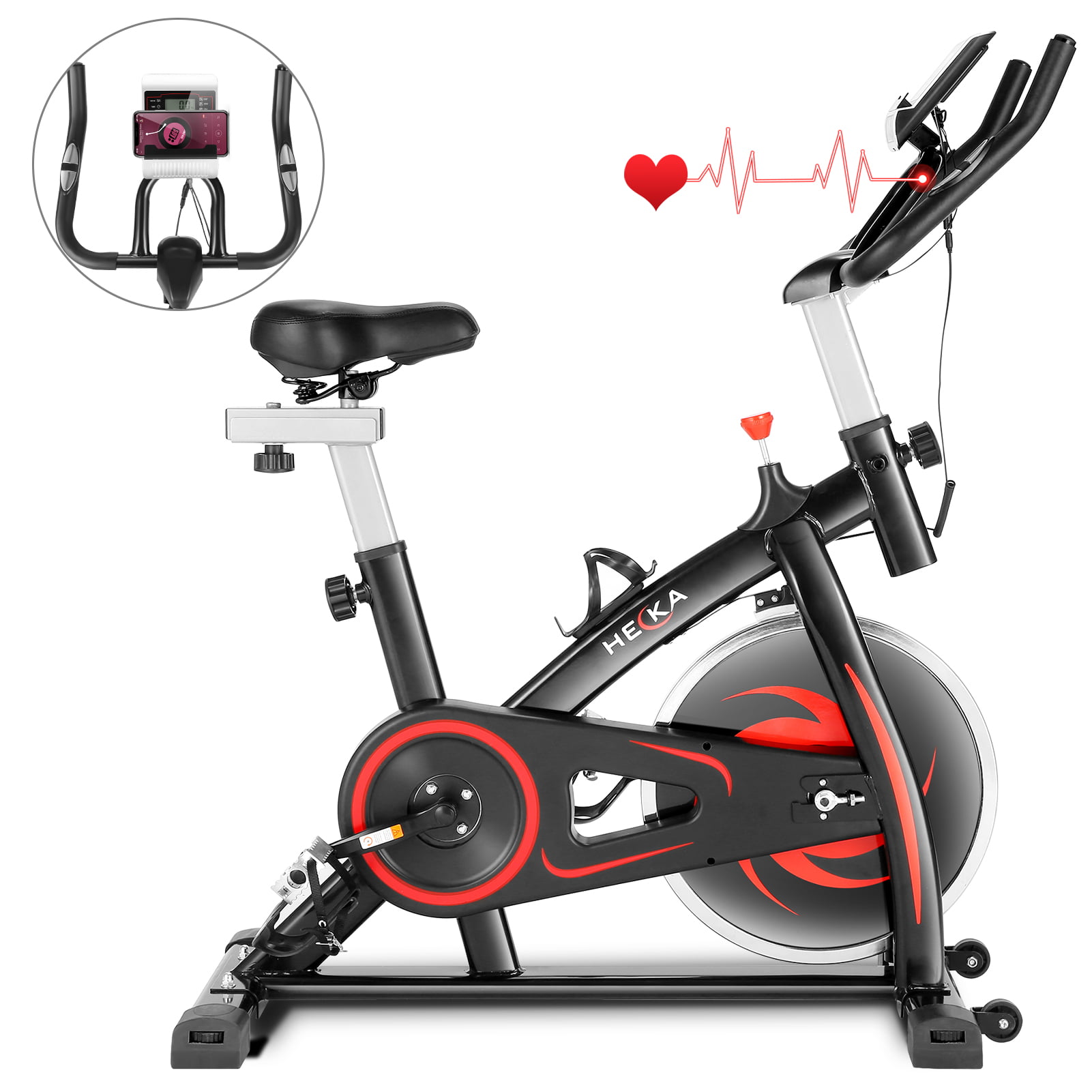 Details about   HEKA Exercise Bike Indoor Stationary Cycle LCD Display Home Cardio Workout 