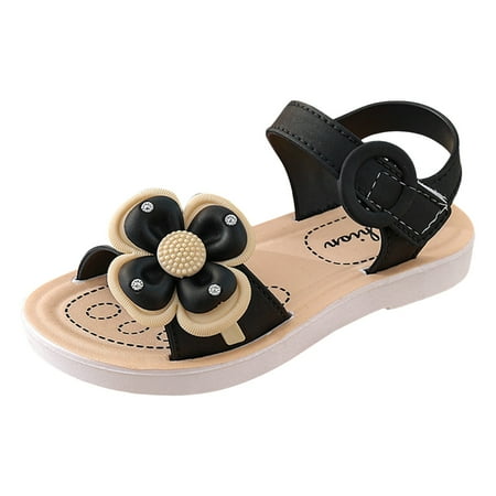 

Ediodpoh Children Shoes Comfortable Soft SSole Sandals Fashionable Flower Princess Seaside Beach Sandals Shoes Sandals for Kids Black 9.5