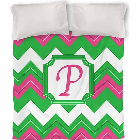 IDG Chevron Monogram Duvet Cover, Fuchsia
