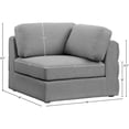 thumbnail image 4 of Maklaine Contemporary Grey Durable Linen Textured Fabric Corner, 4 of 8