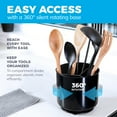 thumbnail image 2 of Extra Large and Sturdy Rotating Utensil Holder Caddy with No-Tip Weighted Base, Removable Divider and Gripped Insert, Rust Proof and Dishwasher Safe by Cooler Kitchen, Black, 2 of 8