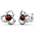 thumbnail image 2 of Mooneye 4 mm Round Garnet 925 Sterling Silver Prong Set Women Stud Mother's Day Gift Earrings, 2 of 4