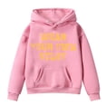 thumbnail image 3 of Hiijoy Unisex Kids Hoodie Letter Print Long Sleeve Sweatshirt for Boys Girls, Pink, Sizes 3-10, 3 of 4