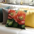 thumbnail image 3 of Creowell  Beautiful red Flower Print Throw Pillow Covers Soft Corduroy Cushion Covers Square Pillowcase Cushion Case for Sofa Living Room Home Decoration, 3 of 5