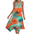 thumbnail image 2 of Ovzne Robes de Plage pour Femmes Robe d'Été Mode Imprimée Sans Manches Col Rond Débardeur Décontracté Robe Imprimée en Liquidation, 2 of 7