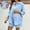 Blue A, variant on BRGZLK Womens Knit Sets 2 Piece Outfits Maternity Striped Button Down Short Sleeve Blouse High Waist Shorts Matching Set Loose Lounge Outfit