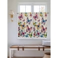 thumbnail image 2 of Colorful Butterfly Bathroom Window Curtain, Elegant Pastoral Butterflies Rustic Watercolor Light Filtering Coffee Kitchen Curtains, Bedroom Living Room Curtains 2 Panel 84"x45", 2 of 6