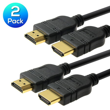 4k hdmi cable 2.0 by Insten 2-Pack 5FT Ultra HD High Speed HDMI 2.0 Cable with Ethernet Supports 4K 3840p x 2160p for UHD 3D Smart TV Monitor HDTV PS4 PS3 Xbox One X S Bluray DVD Gold Plated (Best Tv Or Monitor For Xbox One X)