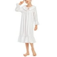 thumbnail image 6 of IROINNID Toddler Girls Pajamas Dress Summer Long Sleeve and Long Dress Round Neck Cute Ruffled Kids Clothes, 6 of 9