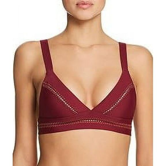PilyQ VINO Stitched Ellie Halter Bikini Swim Top, US Large