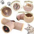 thumbnail image 3 of Plush Ball Cat Tunnel, Foldable Design for Easy Assembly and Indoor Cat Play, Interactive Fun Cat Tunnel with Crackle Material for Kittens, Puppy, Rabbits, Guinea Pigs, 3 of 5