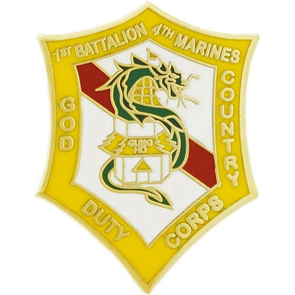 Eagle Emblems P14209 Pin - USMC, 1St Bn 4th MAR God Duty Country - 1 in.