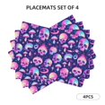 thumbnail image 2 of Placemats Set Of 4 / 6, Skull Rainbow Color Placemats For Dining Table Indoor/Outdoors Heat Resistant Washable Placemats 18" X 12", 2 of 8