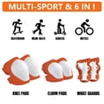 thumbnail image 6 of Kids Protective Gear for 3-8 Years Toddlers, Knee Elbow Pads with Wrist 3 in 1 Sports Gear Set for Bike, Cycling, Skateboard, Orange, 6 of 9