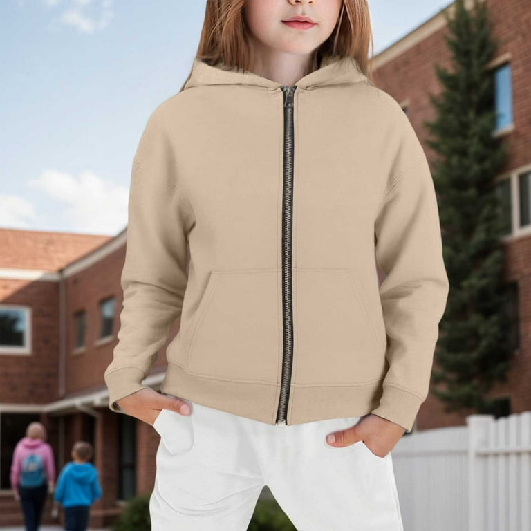 Kids Creative Hoodie with Backpack Casual Zip Up Long Sleeve