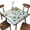 Green Floral, variant on Elastic Edge Fitted Square Tablecloth, Sage Green Leaves Plant Polyester Table Cloth, for Outdoor Picnic Camping and Indoor Kitchen Dining Party, Fit for 36" x 36"Square Table