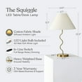 thumbnail image 3 of Brightech Squiggle 22" LED Table Lamp with Twisting Base and Ivory Empire Shade - Brass, 3 of 11
