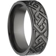 thumbnail image 3 of 8mm Flat Black Zirconium Ring with a Milled Celtic Design, 3 of 3