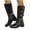 Black, variant on Xfvqtps Knee High Boots for Women Adjustable Buckle Strap Slip on Low Chunky Heel Square Toe Comfortable Winter Boots Fashion Casual Black