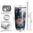 thumbnail image 6 of 20 Oz Pioneer Flower Coffee Tumbler Double Wall Insulated Stainless Steel Water Bottle | Metal Reusable Thermoses Flask with Cup Cap | Leak & Sweat Proof with Anti-Dust Lid, 6 of 7