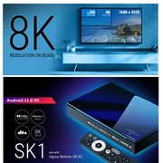 Ugoos SK1 8K Ultra HD TV Box Amlogic S928X-K Android 11.0 LPDDR4 8GB RAM 128GB WiFi6 1000M BT5.2 USB3.0 Support AV1 H.265 8K 60fps VP9 HDR Box, Navy Blue