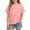 Pink, variant on Annhoo Kids Valentines Tops Loose Casual Short Sleeve Round Neck Print Graphic Boys Girls Shirts Fashion Clothes