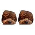 thumbnail image 2 of 2 Pack Funny Dog Car Headrest Covers Soft Polyester Stretch Seat Protector with Cartoon Print for Auto Interior Decoration 10.2 x 11.0 Inch, 2 of 4