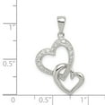 thumbnail image 3 of 925 Sterling Silver Rhodium-plated Heart CZ Pendant; for Adults and Teens; for Women and Men, 3 of 4