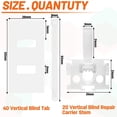 thumbnail image 2 of 60 Pieces Vertical Blind Repair Set Vertical Blind Repair Tabs and Vertical Blind Repair Carrier with Stem Kit for Broken and Missing Vertical Blinds Repairing, 2 of 7