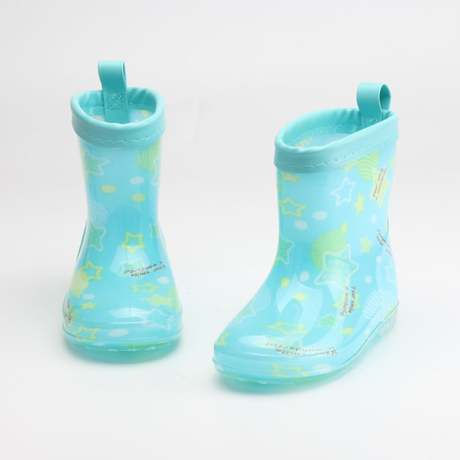 Toddler Girls Shoes Girls Rain Boots Size 1 Toddler Rain Boots Rain Boots Short Rain Boots for Toddler Easy On Lightweight Female Shoes Sky Blue 9.5 Walmart