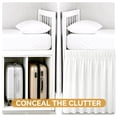 thumbnail image 3 of Twin XL Bedding Set 3PCS - 32" Drop Bed Skirt & Fitted Sheet with Pillowcases, PolyCotton for Dorm (White), 3 of 7
