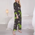 thumbnail image 4 of Kll Dinosaur Skeleton Print Women'S Long Sleeve Pajamas With Pants Sleepwear Loungewear 2 Set-X-Large, 4 of 9