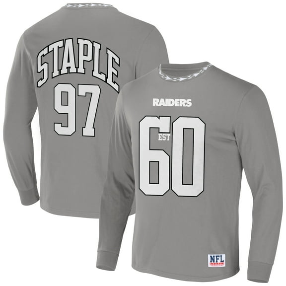 Men's NFL x Staple Gray Las Vegas Raiders Core Team Long Sleeve T-Shirt