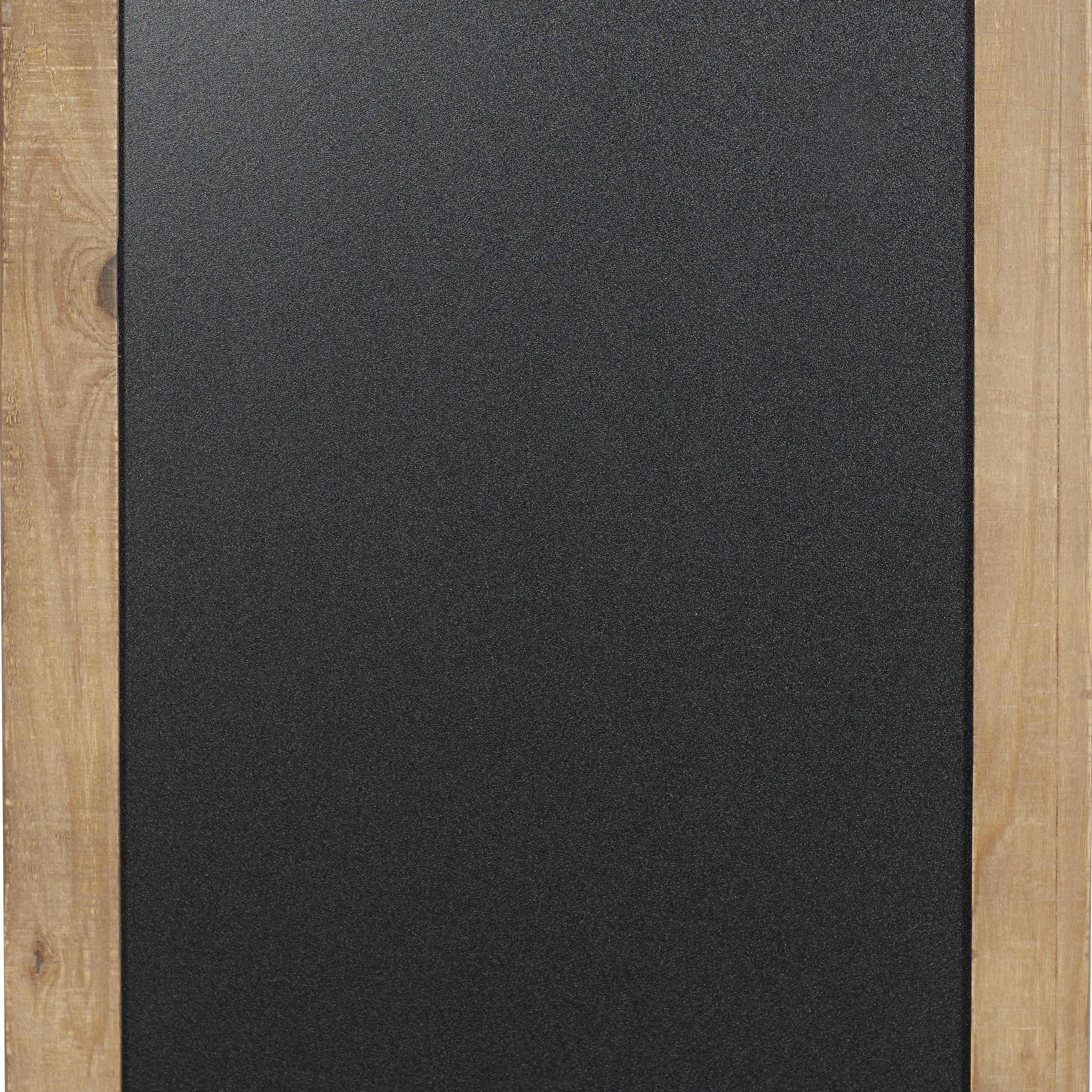 DecMode Brown Wood Chalkboard Sign Wall Decor with Barn Door Inspired Top