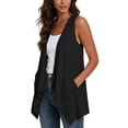 thumbnail image 5 of Sleeveless Cardigans for Women Lightweight Dressy Casual Open Front Irregular Hem Long Vest with Pockets, 5 of 7