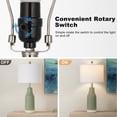 thumbnail image 7 of Cinkeda 26" Ceramic Table Lamps Set of 2 with Rotary Switch, Modern Farmhouse White Glaze & Drum Shade for Bedroom Living Room, 7 of 7
