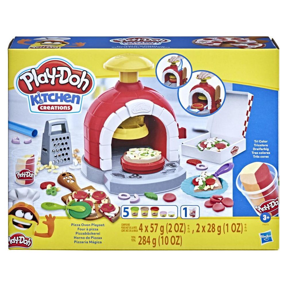 Play-Doh Kitchen Creations Pizza Oven Playset with 6 Cans of Modeling Compound and 8 Accessories - image 3 of 7
