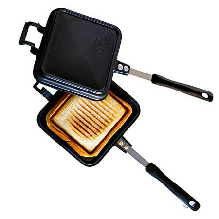 

Iris Oyama Lots of ingredients Hot sandwich maker Direct fire type For gas fire only single Inner press Easy to clean black 15.9×39×4.9cm GHS-S