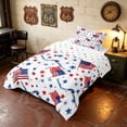 thumbnail image 2 of Manfei Watercolor American Flag Twin Comforter Sets, Patriotic Star Ribbon Bedding Set, Red Blue White, Polka Dots Reversible 2pcs, 1 Comforter and 1 Pillowcase, 2 of 6
