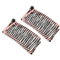 thumbnail image 2 of 2 Piezas Pinzas Para El Cabello De Plátano Hilo Tejido De Metal Fácil Operación Peine Remachador Vintage Simple Y Elegante Para Viajes De Oficina Familia(Rosa), 2 of 14