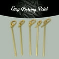 thumbnail image 6 of BambooMN 4.7" Bamboo Green Knotted Knot Skewers Picks for Cocktails and Hors' D'oeuvres Party Supplies, 1000 Pieces, 6 of 8