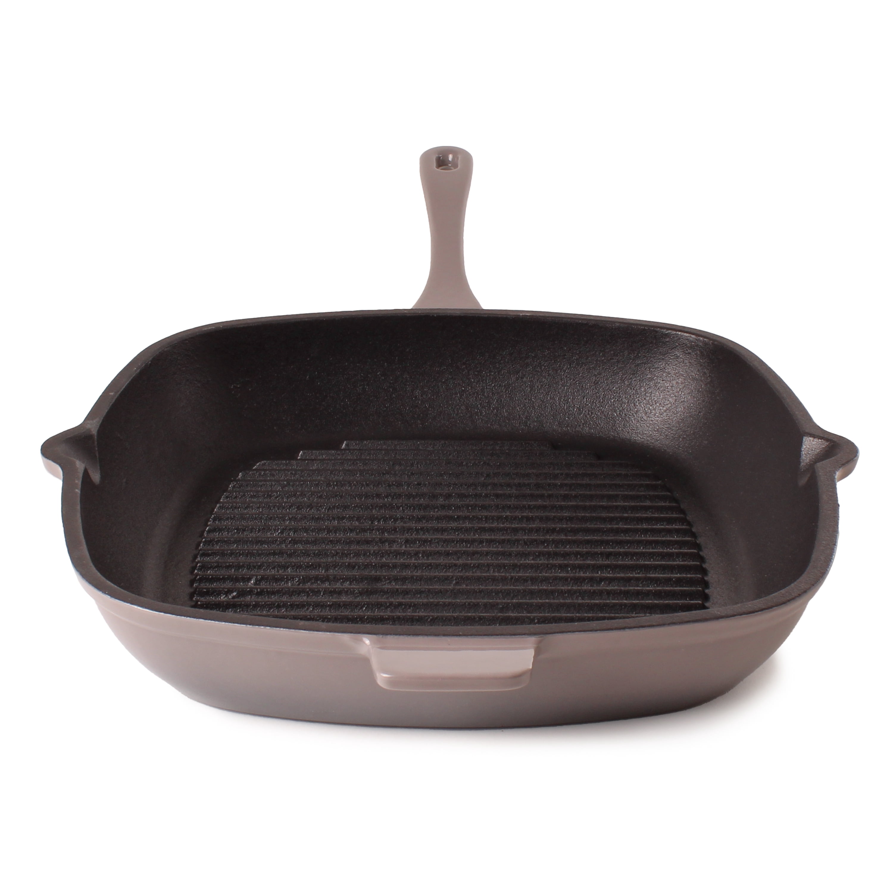 BergHOFF Neo 2pc Cast Iron 10" Fry Pan & 11" Grill Pan Cookware Set, Oyster