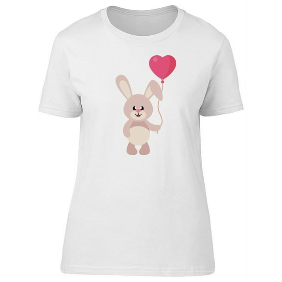 Cute Bunny With A Balloon T-Shirt Women -Image by Shutterstock, Female Small
