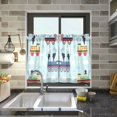 thumbnail image 4 of Yayeee Kitchen Curtains Tier Pair Light Filtering 27"x36" Rod Pocket Short Cafe Window Panel, Colorful Trains, 4 of 7