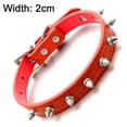 thumbnail image 2 of Pu Leather One Row Of Adjustable Dog Collar With Nails, 2 of 5