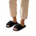 thumbnail image 7 of JUSLIO Womens House Slippers Non Slip Indoor House Slippers Open Toe Slides Slip On Fuzzy Plush Flat Sole Slippers Black, 7 of 7
