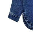 thumbnail image 5 of ClodeEU Womens Long Sleeve Denim Shirt ,Casual Loose Regular Fit Denim Shirt With Arched Hem Dark Blue,Womens Plus M, 5 of 6