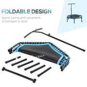 Soozier 48 Adult Hexagon Rebounder Trampoline Fitness Bungee Jumping Cardio Trainer Outdoor Bouncer Jumper Adjustable Bar Blue