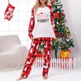 thumbnail image 2 of Odeerbi Christmas Pajamas for Family Holiday Long Sleeve Family Christmas Pajamas Matching Sets Mom Plaid Printed Tops Pants Set Two-Piece Sleepwear Xmas Family Matching PJs Set Multicolor, 2 of 5